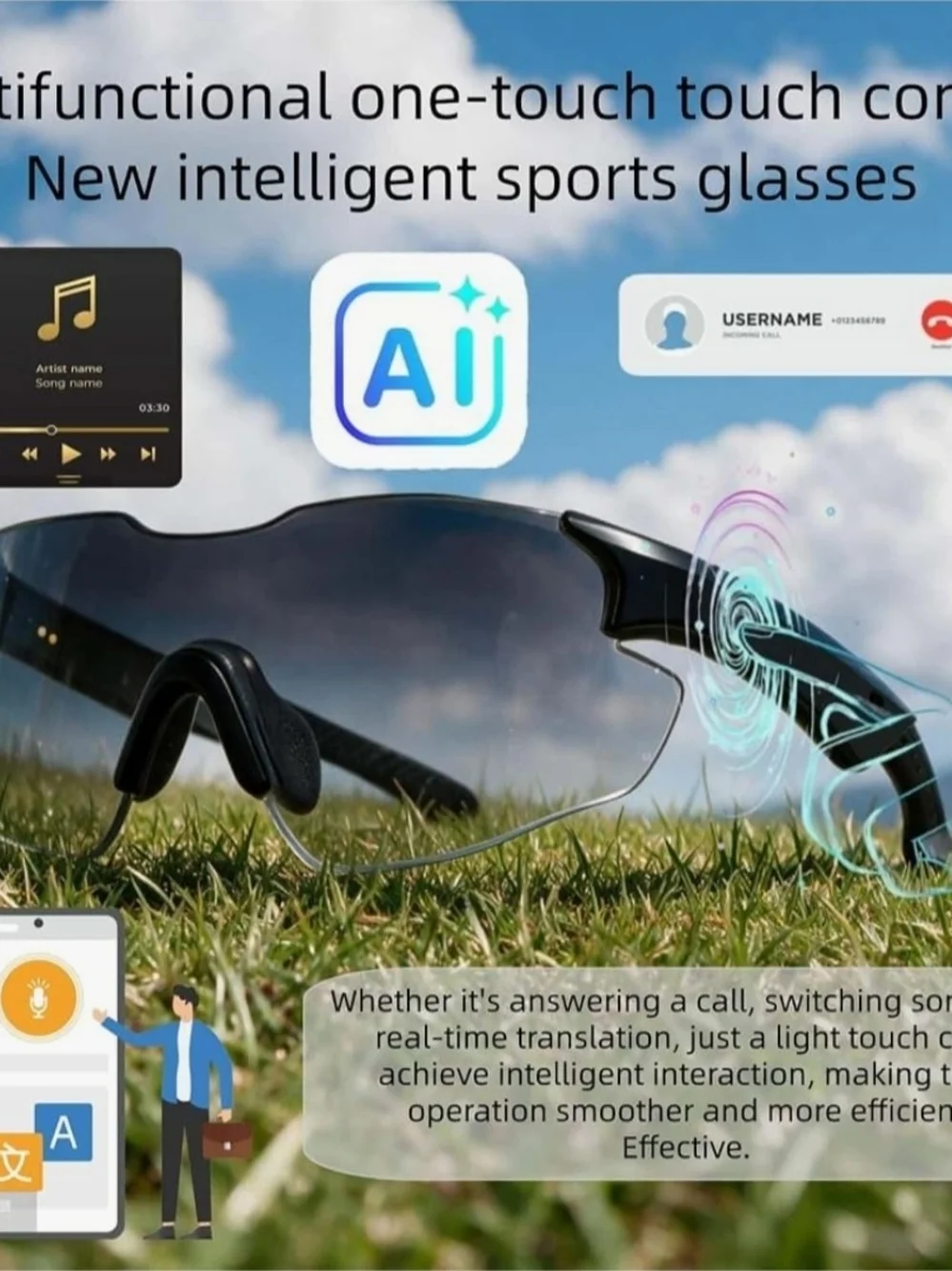 Smart Bluetooth Audio Sunglasses